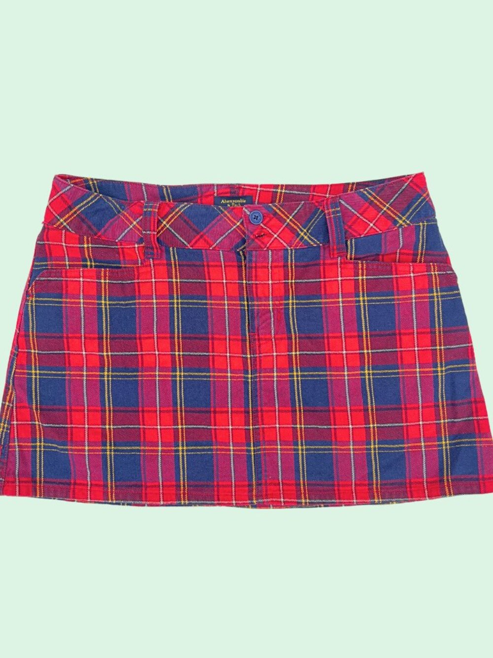 Y2K Abercrombie & Fitch Red Plaid Mini Skirt